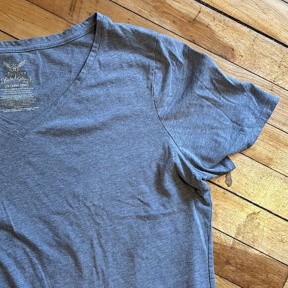 Faded Glory Women’s Gray Basic Casual Tshirt 2X 18W-20W - Picture 3 of 4